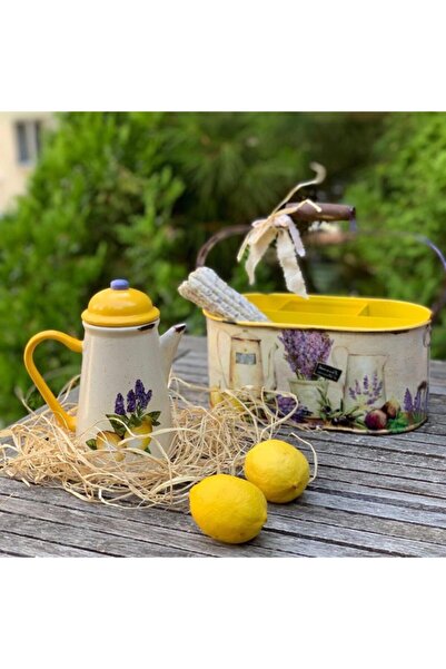 Handmadesign Lavantalı Limonlu Set Sarı Mor (Galvaniz Çok Amaçlı Bölmeli Sepe...
