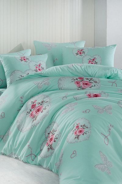 Cotton Life Single Printed Pique Set Alice Mint