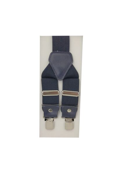 Kemer Dünyası Luxury Navy Blue Trouser Hanger with Leather Ends with Metal Clips