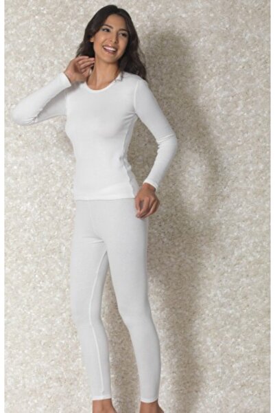 Doreanse Bayan Viloft U Kol Ekru Thermal T-shirt - 8570
