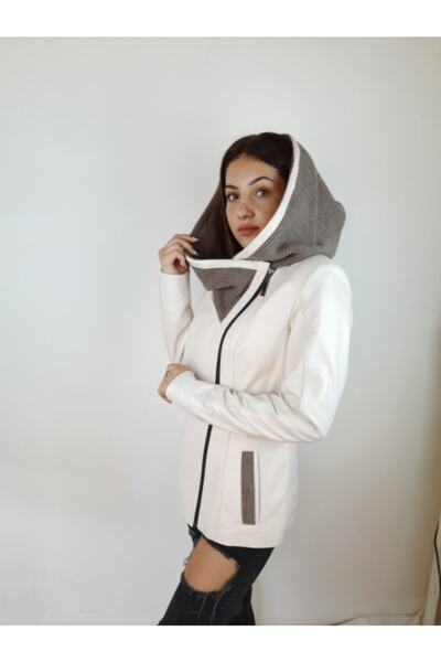 Rodos Kadın Bej Troya Hakiki Deri Ceket