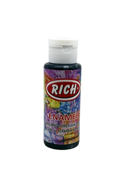 Rich Enamel Cam Ve Seramik Boyası Fırınlanabilir 338 Siyah