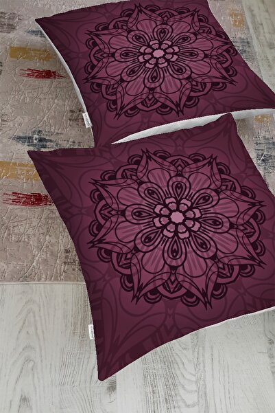 Realhomes Eski Lavanta Renkli Mandala Motifli Modern Yer Minderi