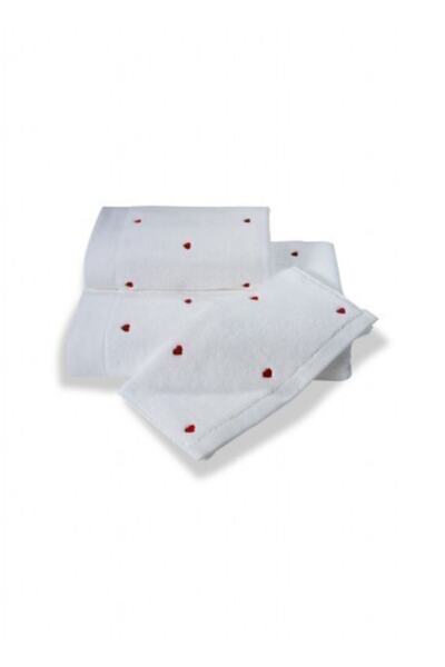 Soft Cotton Love Havlu Beyaz-kırmızı 50*100