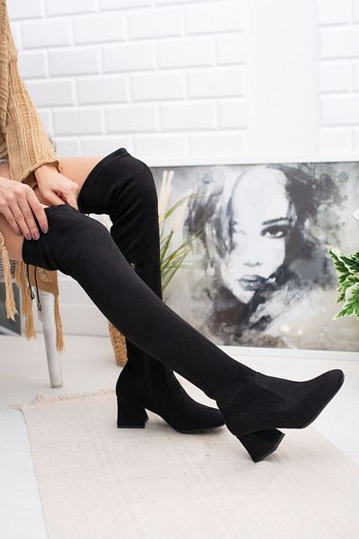 derithy Nora-cizme-Negru Suede-bls6200
