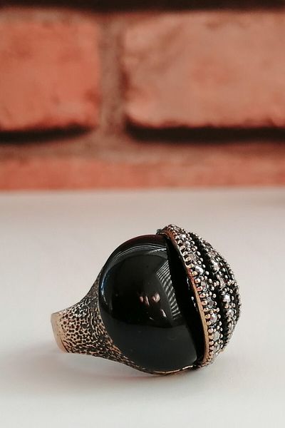 Esra Pamir Marcasite Jewelled Agate Ring