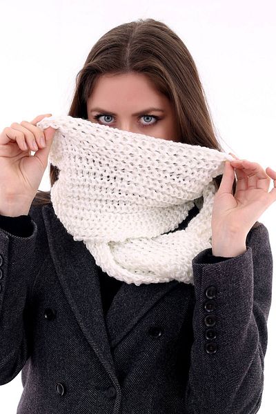 Deafox White Knitted Women's Neck Collar - By2022-02