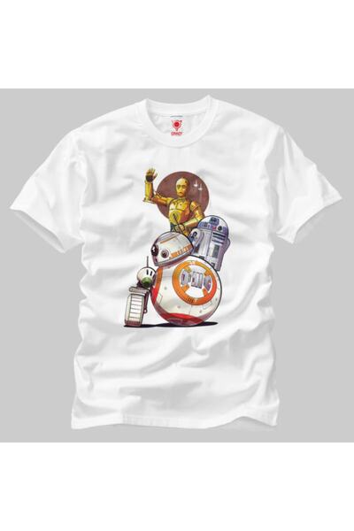 Crazy Ilustrovana kolažna majica za muškarce sa droidima