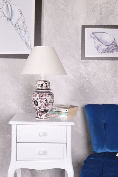 Qdec Bleu Blanc Shah - Vase - Lampshade - Peony - K. White