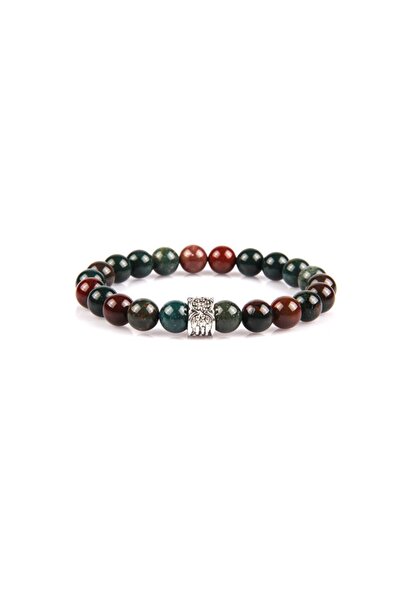 TAŞ RÜYASI Bloodstone Natural Stone Bracelet 8 mm Sphere Cut