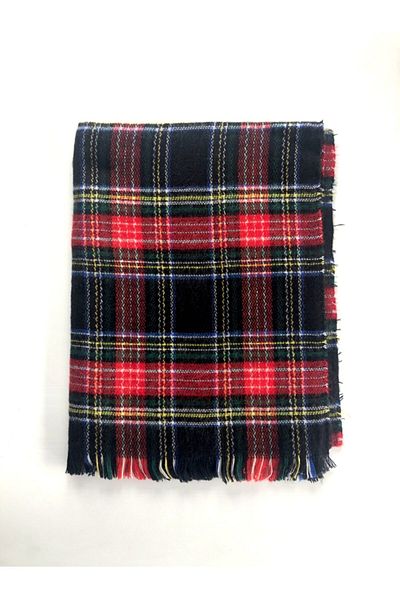 Makro Optik Black Plaid Scarf