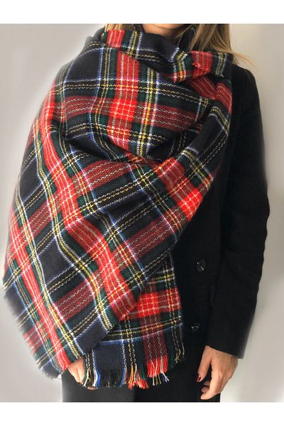 Makro Optik Black Plaid Scarf