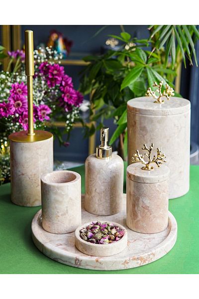 mar&more Set de baie Rolin Marble 7 piese Bej