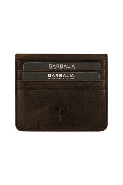 Garbalia Vintage Δερμάτινη Καφέ Ανδρική θήκη για Χρήματα χαρτοφυλάκιο 100% Χειροποίητο δέρμα μοσχαριού