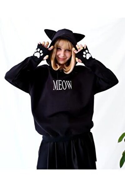 Carpe Meow Kedi Kulakli Sweatshirt Fiyati Yorumlari Trendyol