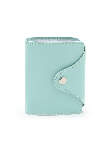 2K Credit Card Holder Water Green 10 Leaves Vertical 7.5x9.7 Cm