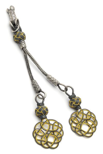 OTTOTESBİH Cască dublă galbenă - acoperire cu oxid, 9,1 gr argint 1000 Kazaz