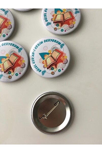 Özel Tasarım Rozet 5 Adet Kur'an-ı Kerim Okuyorum Rozeti 5 Adet