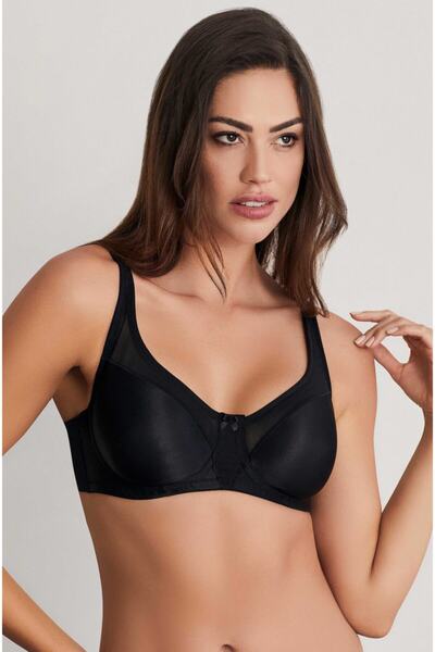 Eros Жіночий чорний бюстгальтер з кісточками, D-кубок