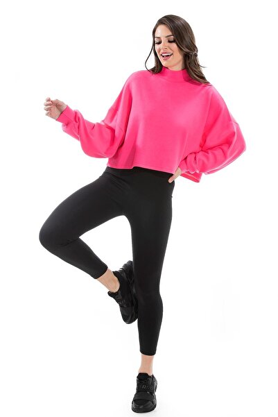 ALEXANDERGARDI Şardonlu Yarasa Kol Sweatshırt, Fuşya (B19-bynswt)