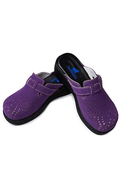 TERLİKSABO Purple Nubuck Butterfly Patterned Orthopedic Sabo Slippers