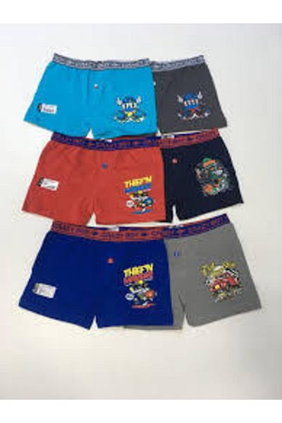 Tutku Boy's Multicolor Cotton Boxers 6 Pack
