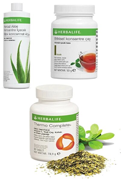 Herbalife Set Aloevera Içecek, Şeftali Aromalı 50 gr Çay, Thermo Complete