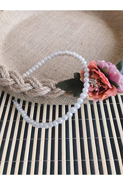 Yeşim Aksesuar تاج نسائي أبيض لؤلؤي صغير، تاج لؤلؤي