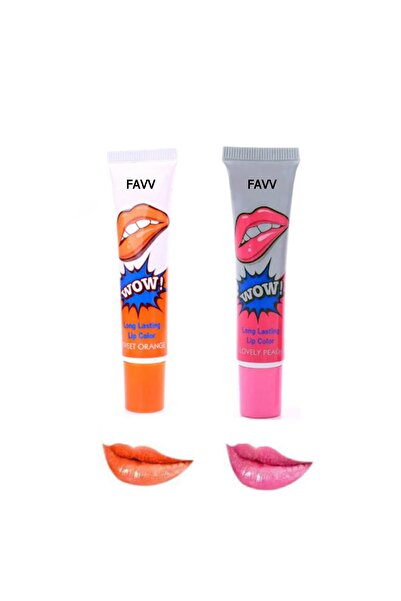 FAVV Wow Mgruj Set of 2 Permanent Peelable Lipsticks