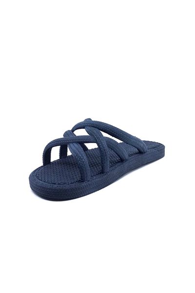 GEZER Women's Navy Blue Summer Beach Pool Sea Slippers 12494