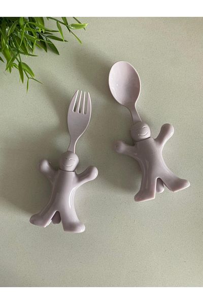 Bayev Child Figured Food Spoon and Fork - Lilac