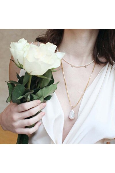 art and crafts jewelry Altın Kaplama Zincir Barok Inci Kolye