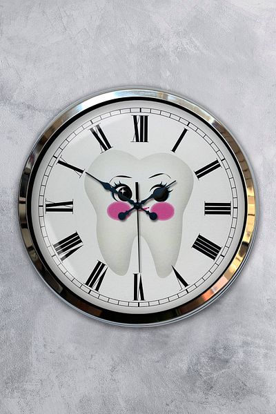 Kasva Concept Hospital Room 40 cm Chrome Metal Dental Wall Clock