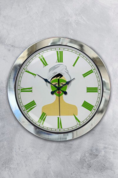 Platin Saat هدية ساعة حائط جميلة من معدن الكروم مقاس 36 سم