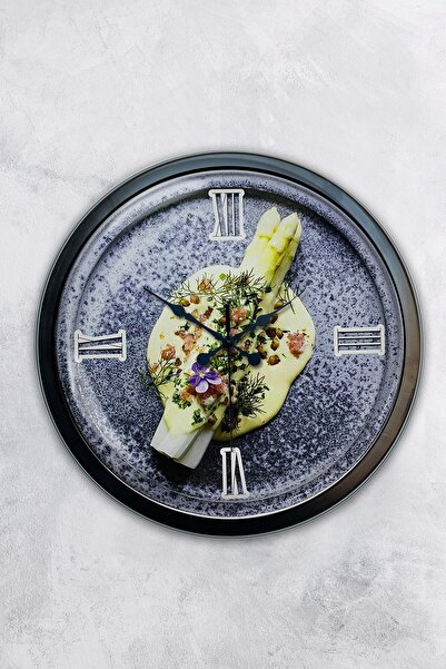 Platin Saat هدية ساعة حائط مطبخ معدنية سوداء مقاس 40 سم