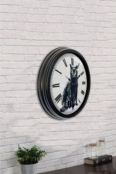 Kasva Concept Gift 40 cm Black Metal Figure Wall Clock