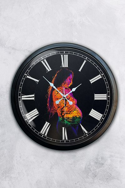 Kasva Concept Gift 40 cm Black Metal Natural Wall Clock