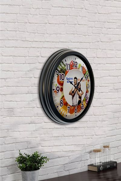 Kasva Concept Gift 40 cm Black Metal Dietician Wall Clock