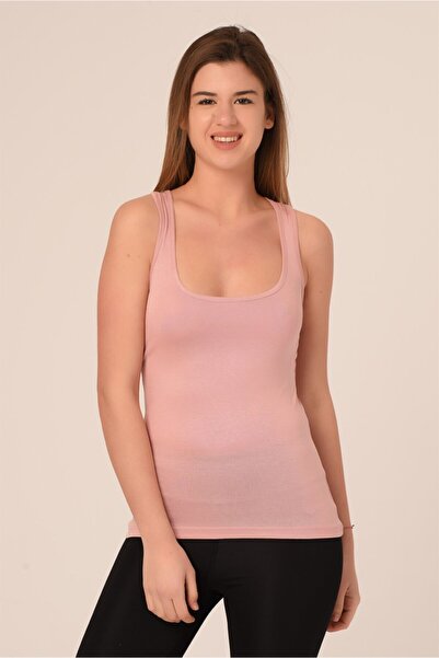 DISENTIS MODEST Боди Рамбо от розова вискоза - Дамско боди с дебели презрамки