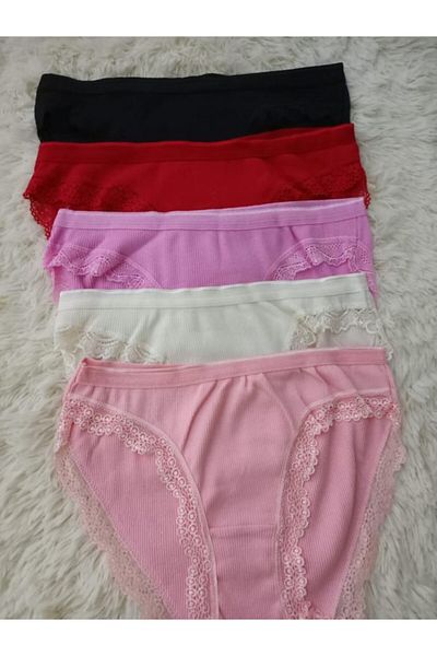 Tutku Chiloți roșii din dantelă din Lycra jacquard, pachet de 6