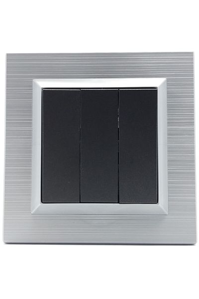 OVİVO Quantum Silver Triple Switch with Frame