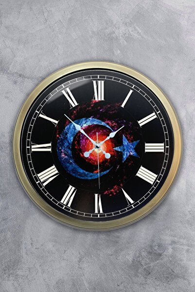 Dream Gift ساعة حائط معدنية عتيقة بعلم تركي مقاس 40 سم