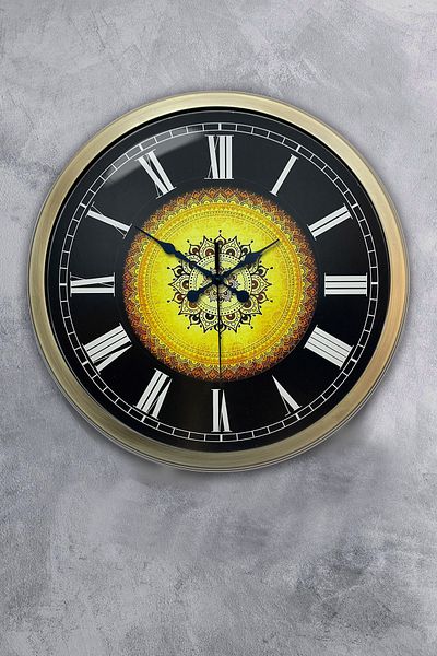 Kasva Concept Gift 40 cm Antique Metal Ottoman Pattern Wall Clock