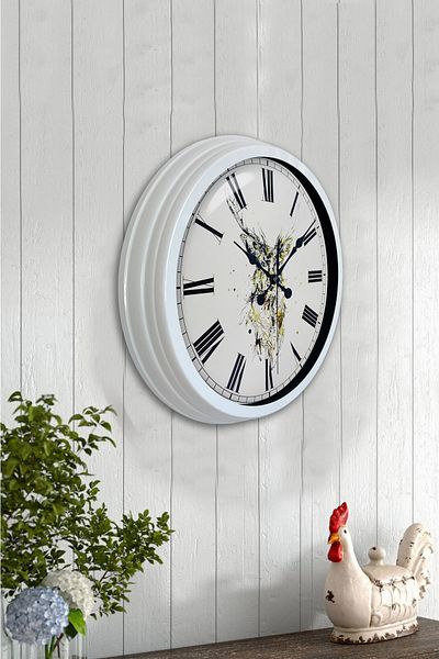 Kasva Concept Gift 40 cm White Metal Artistic Wall Clock