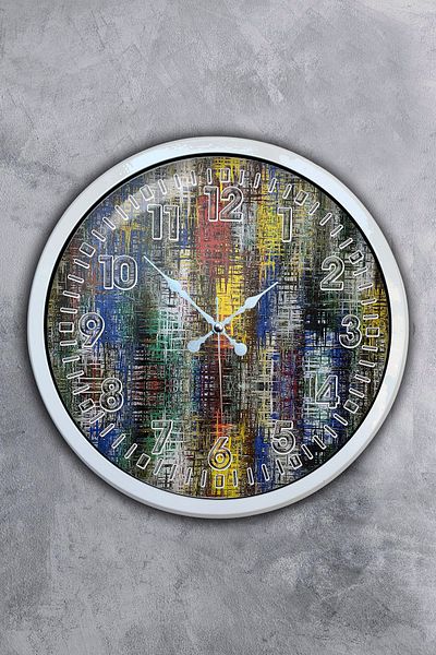 Kasva Concept Gift 40 cm White Metal Colored Wall Clock