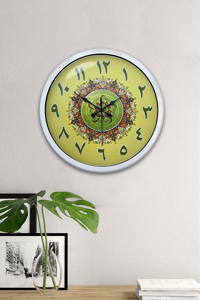 Kasva Concept Gift 40 cm White Metal Tile Pattern Wall Clock