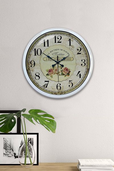 Kasva Concept Gift 40 cm White Metal Light Wall Clock
