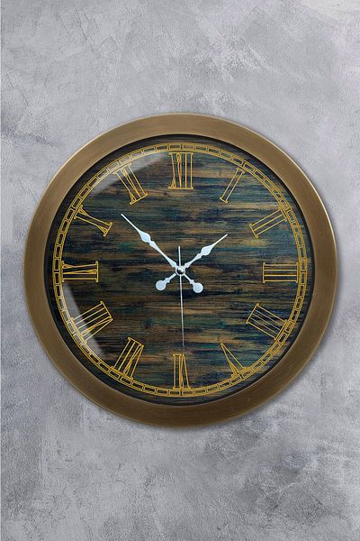 Kasva Concept Gift 36 cm Antique Metal Roman Wall Clock