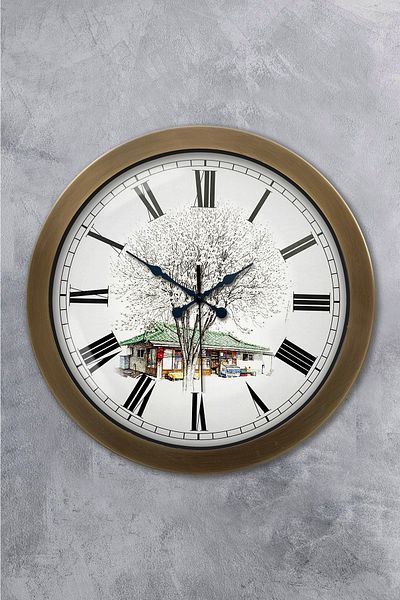 Kasva Concept Gift 36 cm Antique Metal Nostalgia Wall Clock