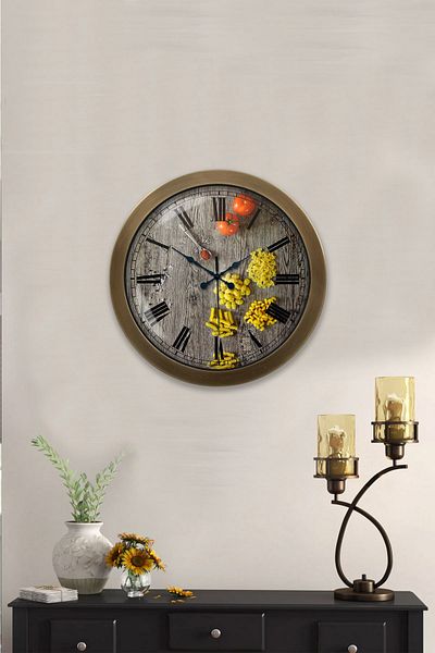 Kasva Concept Gift 36 cm Antique Metal Kitchen Wall Clock